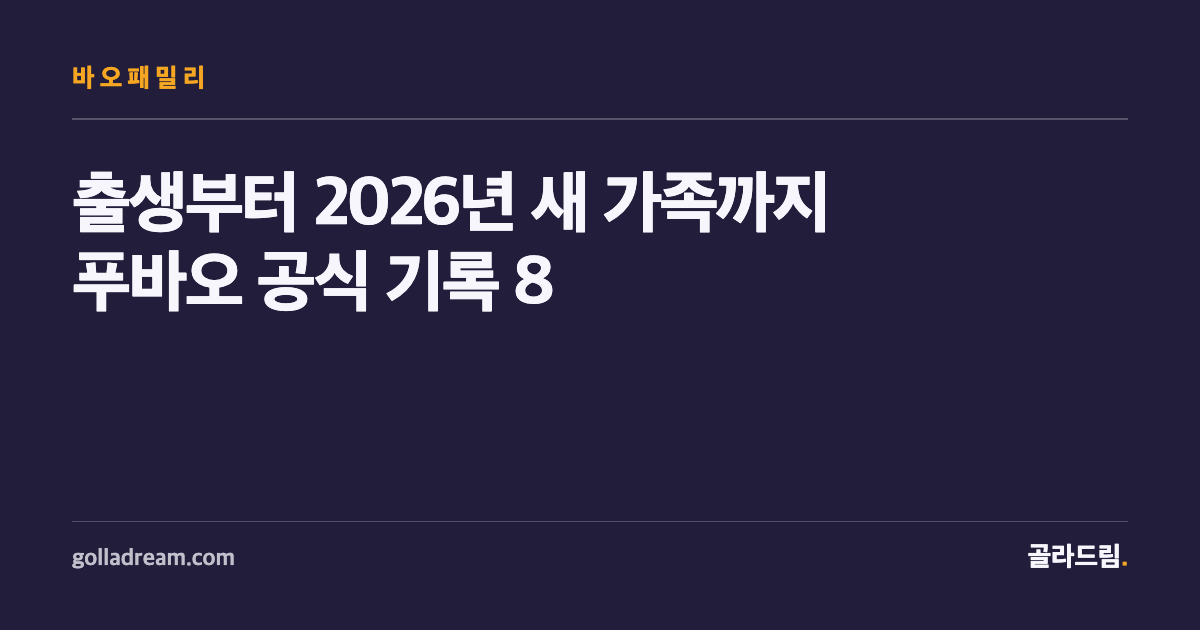 출생부터 2026년 새 가족까지, 푸바오와 바오패밀리 공식 기록 8