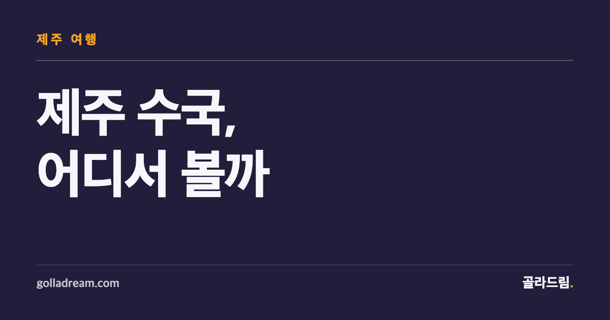 같은 수국인데 왜 다르게 보일까 — 제주 수국 명소를 지역으로 골라봤다