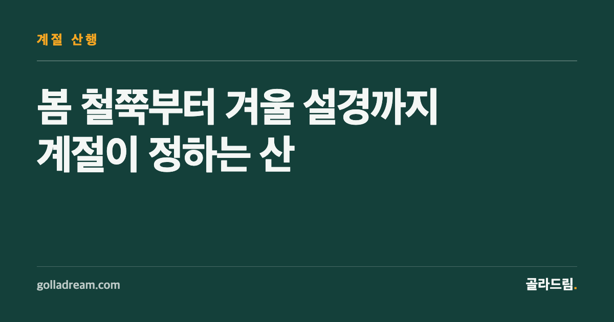 정상 인증보다 '언제 가느냐'가 먼저인 산 6곳
