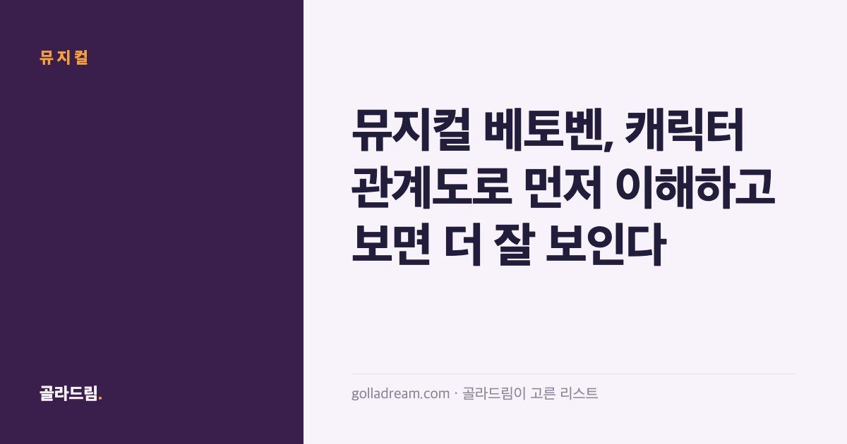 뮤지컬 베토벤, 캐릭터 관계도로 먼저 이해하고 보면 더 잘 보인다