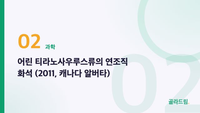 어린 티라노사우루스류의 연조직 화석 (2011, 캐나다 알버타)