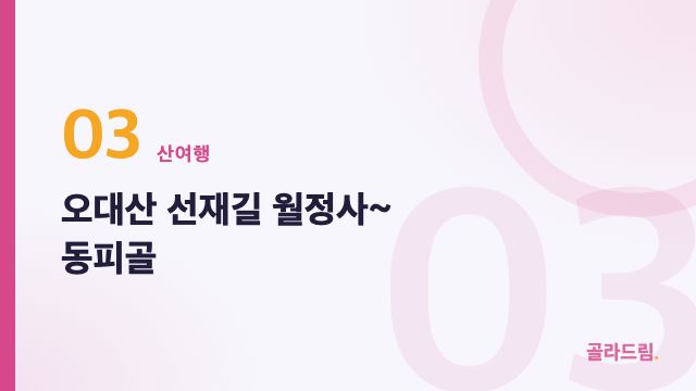 오대산 선재길 월정사~동피골