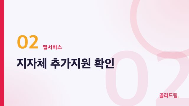 지자체 추가지원 확인