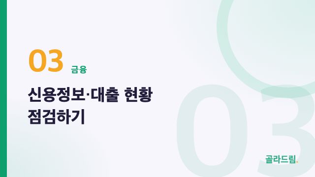 신용정보·대출 현황 점검하기