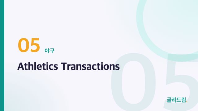 Athletics Transactions