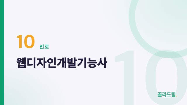 Web Design & Development Technician (웹디자인개발기능사)