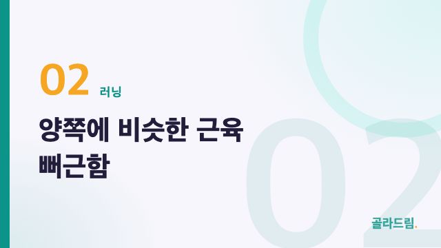 양쪽에 비슷한 근육 뻐근함