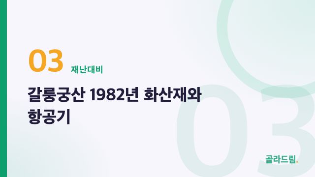 갈룽궁산 1982년 화산재와 항공기